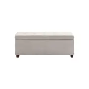 Fabric Storage Box Ottoman Foot Stool Bench - Beige - Beige