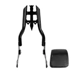 17" BLACK ROAD GLIDE SISSY BAR,1 1/2" 酒吧可拆卸乘客靠背後墊兼容 HARLEY T