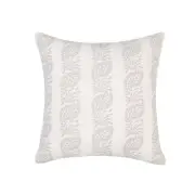White With Greige Block Pattern And Microgel Feather-Like Insert Pillow