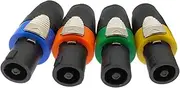 CCWUTQF 10pcs Speaker Connector 4 Pole Plug Male Plug Speaker Power Amplifier Power Connectors(Yellow)