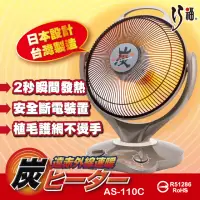 在飛比找momo購物網優惠-【巧福】14吋碳素纖維電暖器 AS-110C(炭素/電暖器/