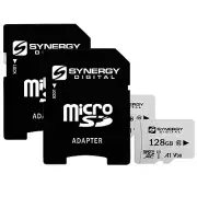 Synergy Digital 128GB, UHS-I MicroSDXC Memory Cards - Class 10, U3 - Pack of 2