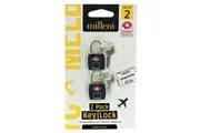 2PK Milleni Travel TSA Key Lock Compact Durable Design - Black