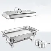Food Warmer Electric Buffet Server Catering Food Heater - Round Buffet Hot Plate, Space Heater, Glass Plate, Water Plate, Fuel Rack, Suitable for Buffets, Weddings, Banquets, Catering Event