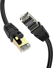 Cat 8 Ethernet Cable, Heavy Duty High Speed 26AWG Cat8 LAN Network Cord 40Gbps 2000Mhz Network RJ45 Shielded Indoor Outdoor Internet Cable Compatible for Computer Router Modem Gaming Xbox, 10ft/Black