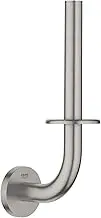 GROHE 40385001 Essentials Wall-Mounted Spare Toilet Paper Holder, Starlight Chrome