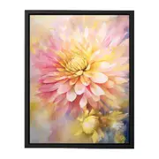Yellow Pink Flower Framed print Art Poster