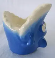 EGG CUP - GLOSSY POLYRESIN OPEN MOUTHED SHARK! GIFT FOR COLLECTORS KIDS & EASTER