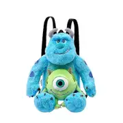 Unbrand Sully With Monsters Inc Mike Cosplay Double Strap Plush Backpack Anime Cartoon Sulley James P. Sullivan Bookbag