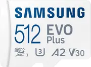 SAMSUNG (EVO PLUS) 512GB MICROD CARD w/ADAPTER, CL10, UP TO 160R MB/s - MB-MC512SA/APC