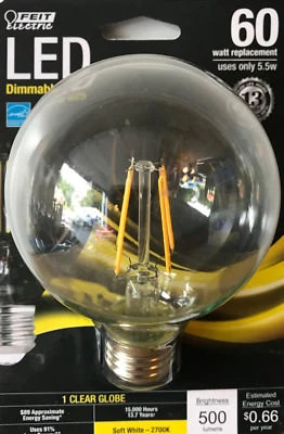 FEIT Electric 60-Watt Dimmable G25 Globe LED Light Bulb w/Medium Base