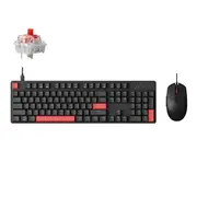 Lemokey X2 Full-Size Red Backlight Mechanical Keyboard - Red Switch With M55 Mouse [KBKCX2C1]