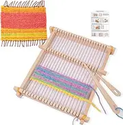 Setauoo Weaving Kit - Wooden Weaving Crafting Set for Adults | Ergonomic Reusable Hand-Knit Machine Craft Supplies for Bracelet Blankets Coasters Scarves