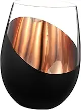 ASAKKURA Stemless Decorative Wine Glass Clear Whiskey Cup for Home Office Parties Luxurious Drinking Glass for Cocktails Beverages Stylish Accent Present Choice