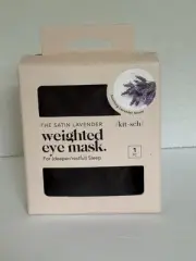New Kitsch Satin Lavender Weighted Eye Mask For Deep Sleep Home & Travel Black