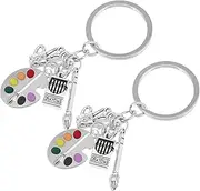 [FRCOLOR] Artist Palette Keychain Paint Brush Keyring for Art Students Unique Art Charm Keychain for Graduation and Daily Wear Stylish Accessory for Artist Lovers