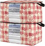 sanluoli 90L 2 Pack Under Bed Shoe Organizer with Reinforced Handles, clear window Storage For Closet