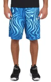Under Armour Men Shorts Loose 10" Baseline Blue Stretch Printed Blue Sz M