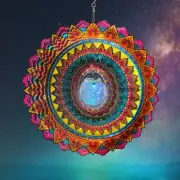 Solar Wind Spinner Mandala Flame 3D Stainless Steel Hanging Wind Spinners Wor...