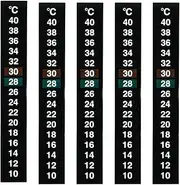 Flameer 5x Traditional Stick-on Aquarium Thermometers Temperature Strip, Aquarium Adhesive Thermometer Sticker for Fishing Tank, Easy to Read,Use and Install