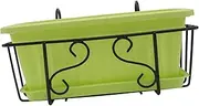CIMAXIC 1Set Rectangular Railing Hanging Flowerpot for Balcony Planting Box with Tray Planter with Frame for Vegetables and Flowers