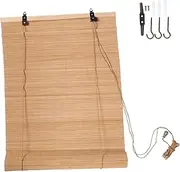 WOONEKY Bamboo Window Blind Blackout Shading Curtain Retro Decor for Kitchen Room Bedroom