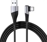 LENTION USB C Cable 9V/3A Fast Charging 6.6ft, 90-Degree Type A to Type C 27W Charger Cord Compatible 2023-2018 New iPad Pro/Air, Samsung Galaxy S21 S20 S10 S10E S9 Plus, More (Space Grey)
