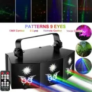 9-EYE RGB Laser Light Strobe Scan Projector LED DMX DJ Party Disco Stage Light
