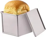 Mini Pullman Loaf Pan with Lid, 0.55Lb Dough Capacity Non-Stick Rectangle Flat T