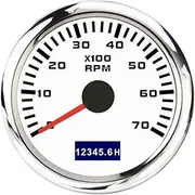 PMGMZPGPMA 52mm Pointer Tachometer 4000 RPM Tacho Meter Gauge with Red Backlight for Car Boat Yacht RV 9-30V Automobile Tachometer(7000-WS)