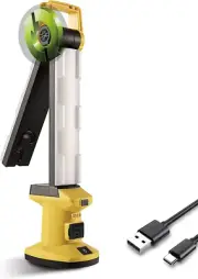 Cordless Work Light, Rechargeable Work Desk Lamp, 750 Lumen ×2 Foldable Double-