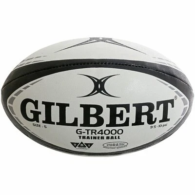 Gilbert G-TR 4000 Black Training Quality Rugby Ball Size 3 4 5 - Free P&P