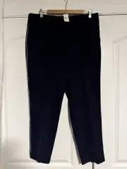 NWT Ann Taylor Cigarettes Pants Cropped Black White Stripe Size 12