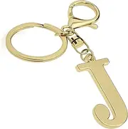 [Suweibuke] Stainless Steel Gold Letter A-Z Keychain for Women Men, Initial Letter Pendant with Key Ring, Charms for Key Backpack Bag