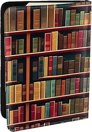 [JEJEA] Library Bookshelf Book Print Travel Organizer Credit Cards Case Passport BookPassport Holder Cover Wallet forTraveling,, Black, One Size