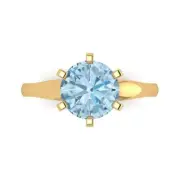 2.5Ct Round Cut Gemstone, Solitaire Promise Ring Yellow Gold, Anniversary Gift