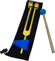 Aswalling 136.1 OM136.1 Aluminum Alloy Tuning Fork with Hammers for Healing Chakra, Sound Therapy, Reliever Stress,Gold