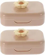 EXQUIMEUBLE 2Sets Portable Organizer Leakproof Small Box for Travel Cute Cosmetic Container for Outdoor Use for Sharing with Family and Friends