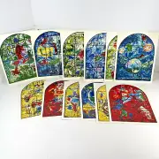 Twelve Chagall Windows 1962 Postcard Set Hadassah Israel VINTAGE