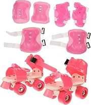 SUPVOX 1 Set Boys and Girls Roller Skates Double Row Skate Shoes Adjustable Training Skating Shoes for Beginners