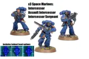 x3 Space Marine Intercessors and Sergeant for Warhammer 40k and Kill Team (NoS)