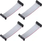 uxcell 4 Pcs IDC Flat Ribbon Cable, 2.54mm Pitch 28mm Width 10cm Long 22 Pin FC to FC Flat Ribbon Connector Jumper Wire for PC, LED Displays