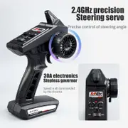 Catzon 1:16 Remote Control Car 2.4GHz High Speed 38KM/H Electric Car 4WD Off Road with LED Headlight-Grey