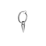 Men's hoop earrings with cross feather tapered ball chain pendant black silver 316l stainless steel punk hip hop rock gothic style kpop earrings single