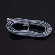 RJ11 6P4C Modular Telephone Extension Cable Phone Cord Line Wire (15 Feet, Grey)