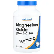 Nutricost, Magnesium Oxide , 750 mg , 240 Capsules