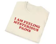 Funny Meme TShirt, I Am Feeling Mysterious Pains Joke Tee, Gift Shirt