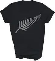 [MIRABOZZI] New Zealand Kiwis Maori Nz New Zealand Flag Pride Gift Unisex Shirt Women Men T-Shirt (Black;L)