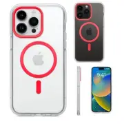 Tech21 FLEXQUARTZ Magnetic Drop Protect Clear Case for iPhone 14 Pro MAX - Red