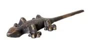 Mr Gecko Cast Iron Gecko Lizard for Wall Tree Fence Antique Rust Figurine Statue